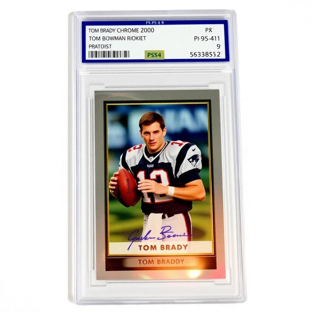 Tom Brady 2000 Bowman Chrome trading card PSA 9